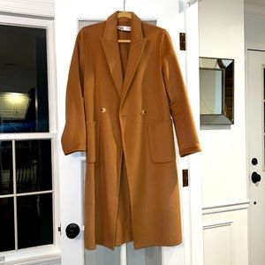 Zara Double-Breasted Camel Coat